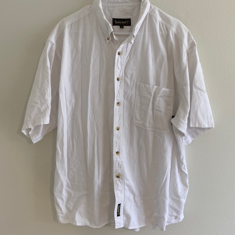 White Timberland Weatherland Button Down Shirt